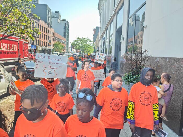 Gun violence march at restauration plaza