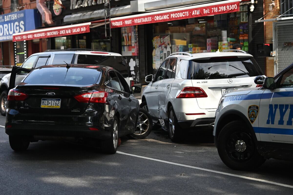 The driver remained on the scene, according to police in Fort Greene.