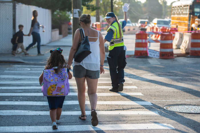 crossing guard and family