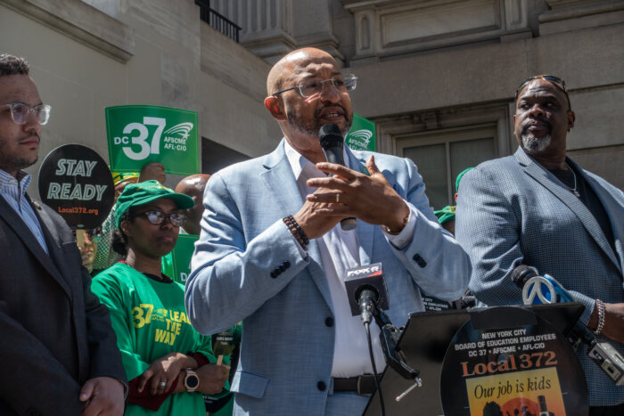 shaun francois at crossing guard protest