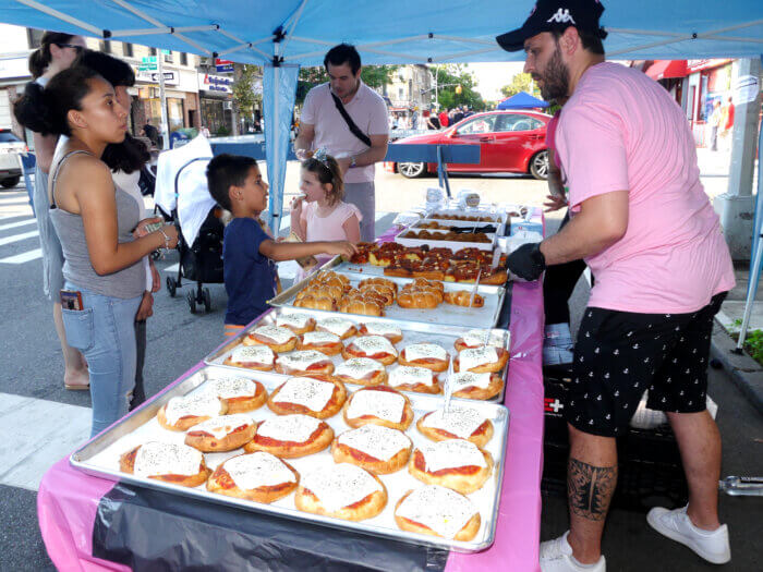 Small business owners from the block provided the grub for strollers.