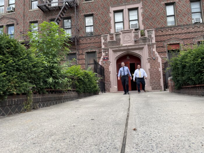 cops outside prospect lefferts gardens apartment building