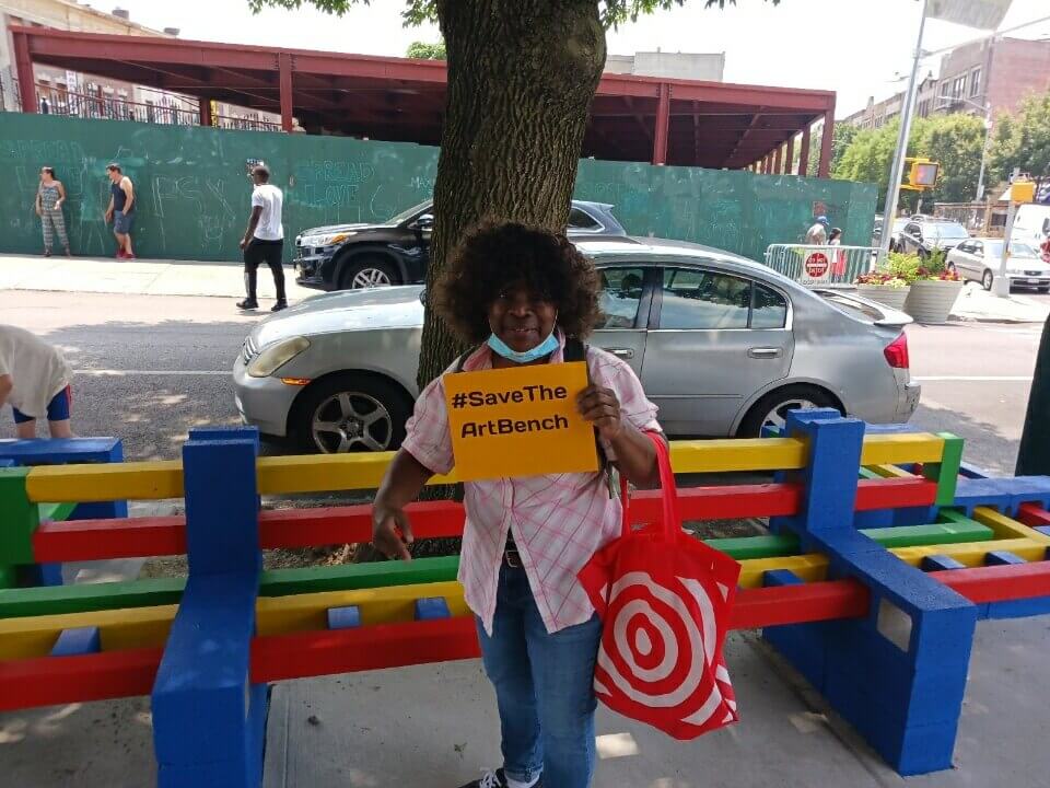 Residents of Ditmas Park protest the removal of an art bench located in the heart of their neighborhood.