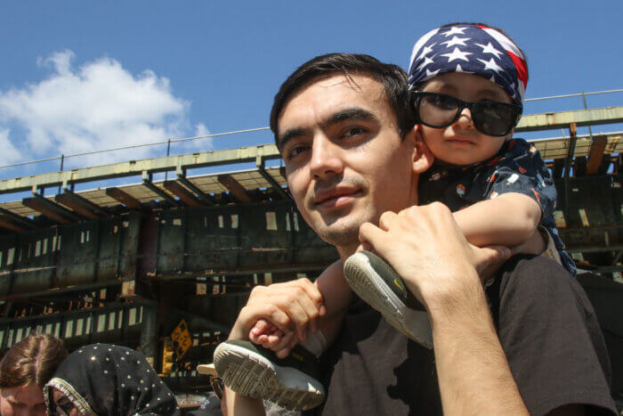 man and son at brighton jubilee