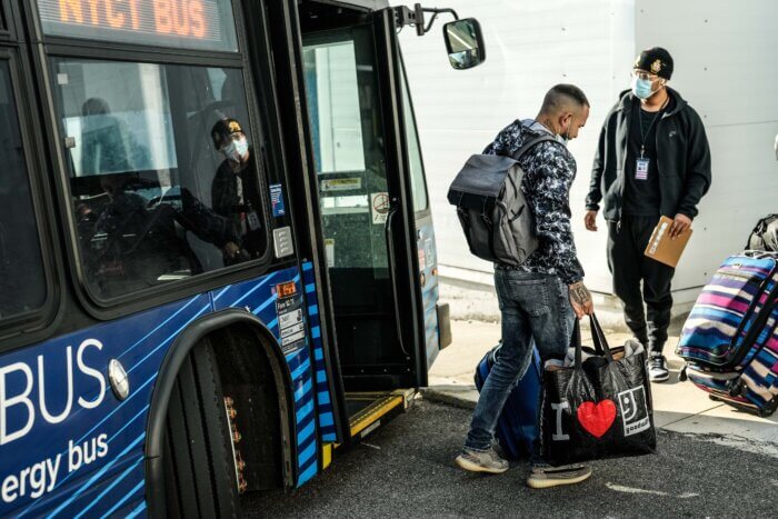 asylum seekers at brooklyn cruise terminal