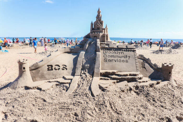 A group of sculptors built a castle to pay homage to Brooklyn Community Services.