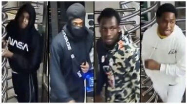 The four suspects who cops say attacked and robbed a 67-year-old aboard a F train