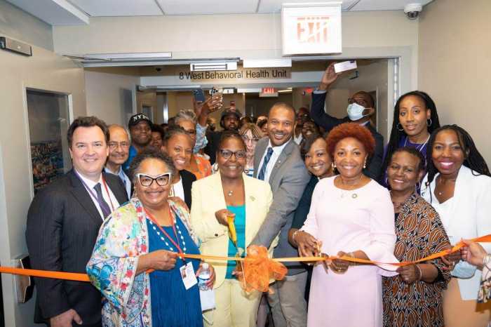 ribbon cutting of behavioral health unit at one brooklyn health