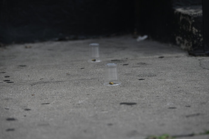 Bullet casings discovered following a double shooting in Brownsville barber shop on Aug. 1.