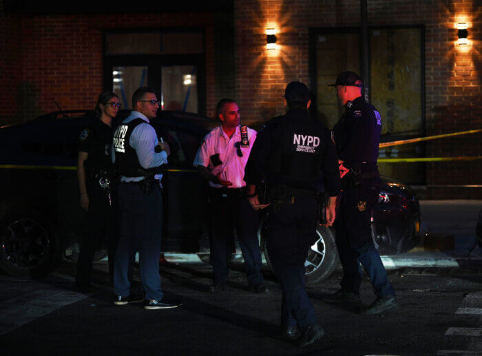 police on scene of crown heights shooting