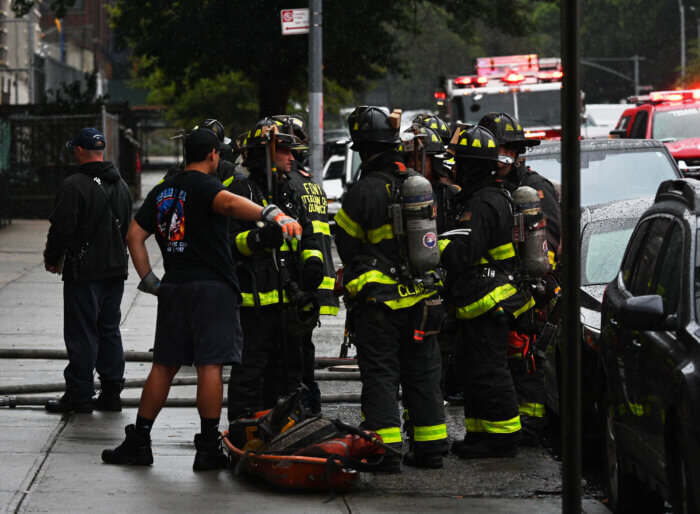 firefighters on scene of east flatbush fire