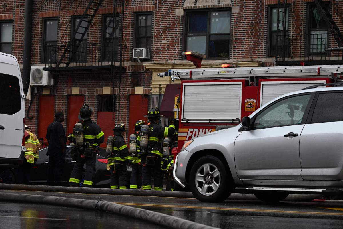 Firefighters battle allhands blaze at East Flatbush apartment building