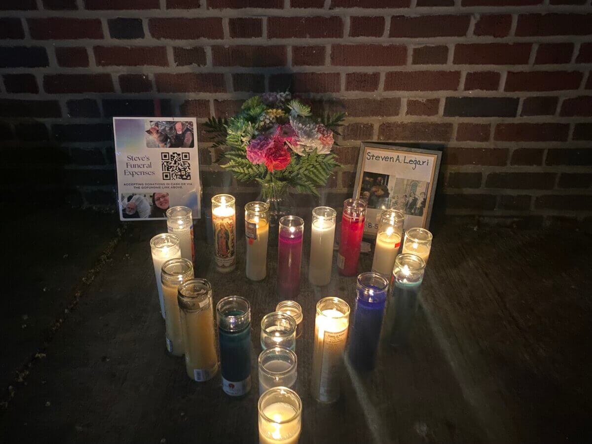 candlelit vigil for homeless man in sunset park