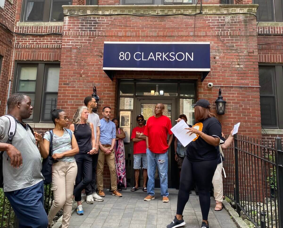 protesters at 80 clarkson avenue in prospect lefferts gardens