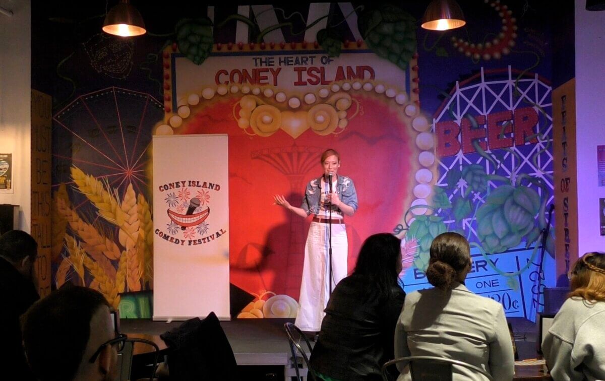 Upa inSpace performing at the Coney Island Comedy Festival.