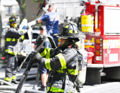 firefighters on scene of east new york fire