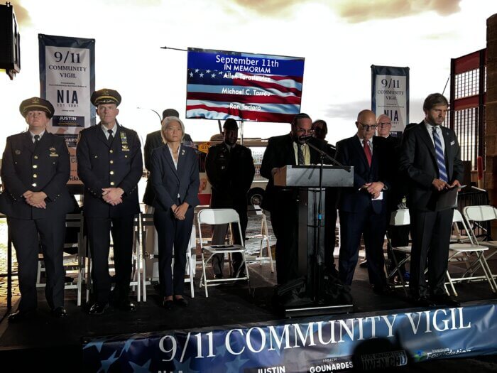 people on stage for 9/11 ceremony