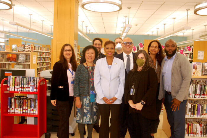 adrienne adams and group at brooklyn public library