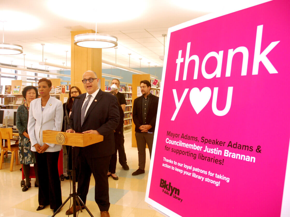 brannan at Brooklyn Public Library press conference