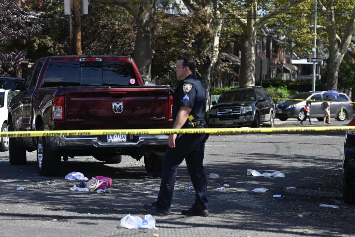 truck after striking woman and child in bath beach