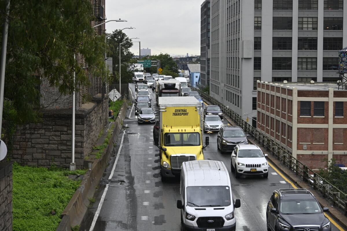 cars and trucks on brooklyn-queens expressway