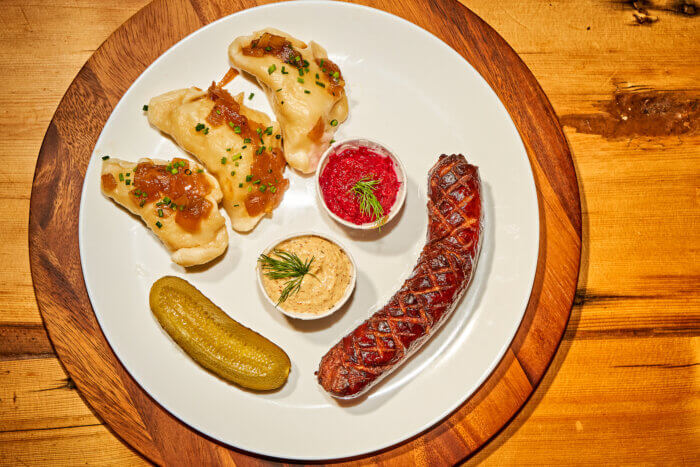 pierogies on plate at DeKalb