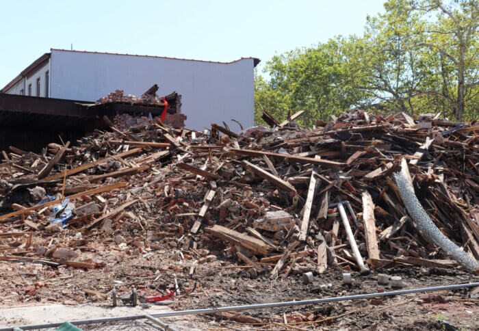 wreckage of dangler mansion