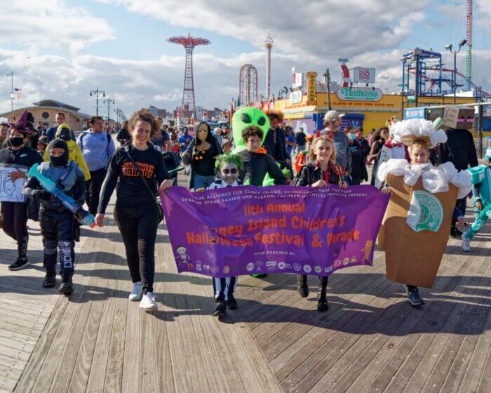 band at Coney Island Halloween Parade