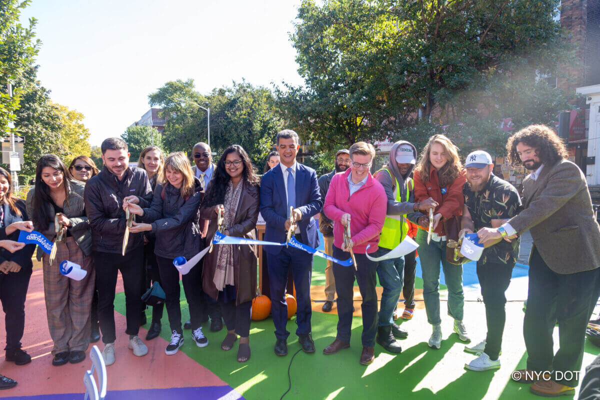 NYC DOT celebrates new Beverley Road pedestrian plaza