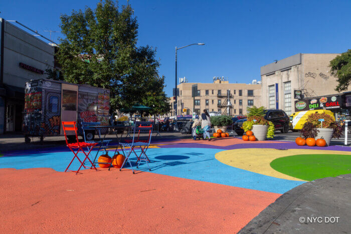 NYC DOT celebrates new Beverley Road pedestrian plaza.