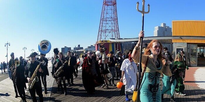 people on boardwalk at coney island creature crawl