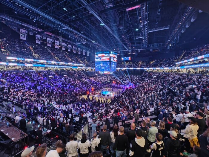 interior of Barclays Center Nets game