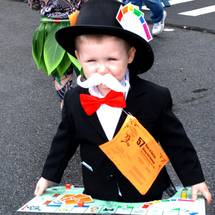 Mr. Monopoly poses for a photo in the Ragamuffin Parade.