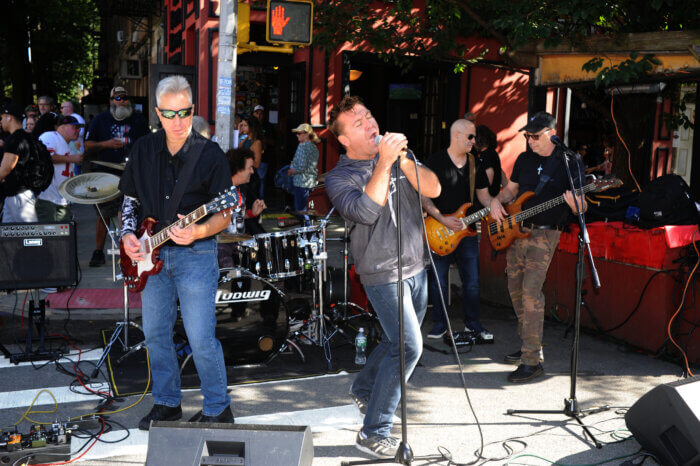 Live musicians keep the crowd grooving