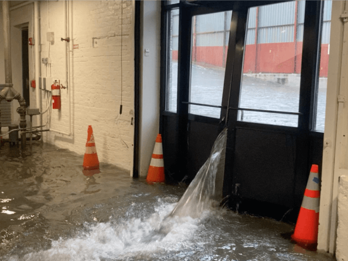 water coming into Arts Gowanus