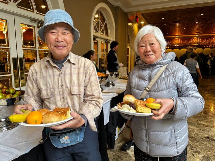 people getting food