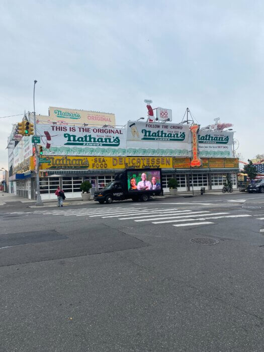 car advertising Brannan in Coney Island