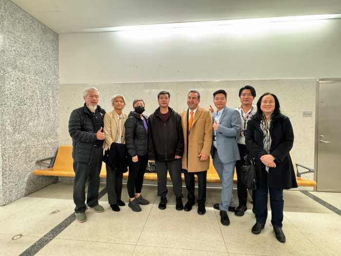 The Lei family outside Brooklyn Supreme Court following Thursday's dismissal