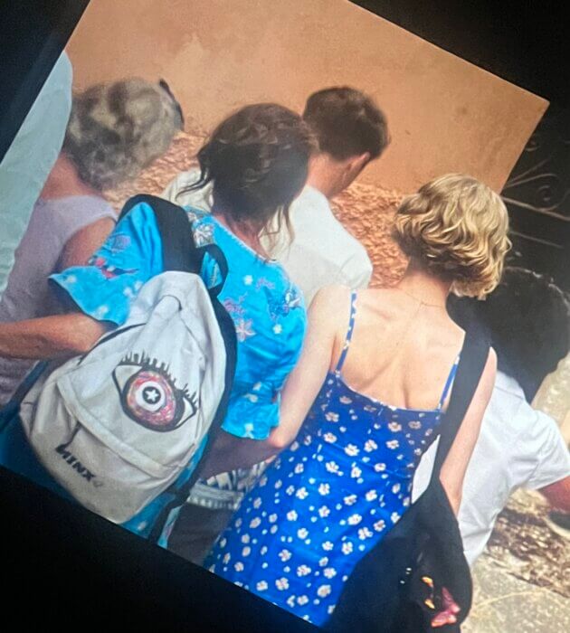 backpack in my big Greek wedding