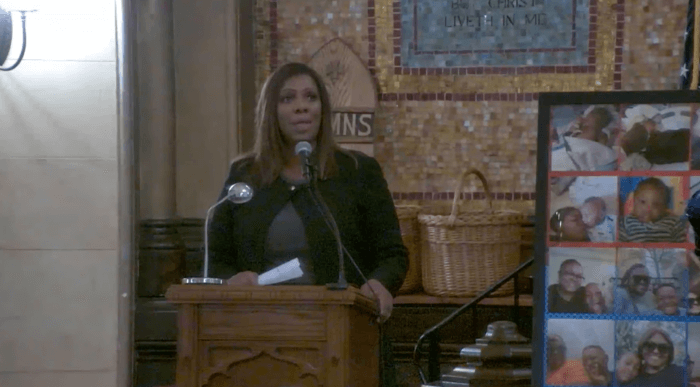 letitia james at kamari hughes funeral