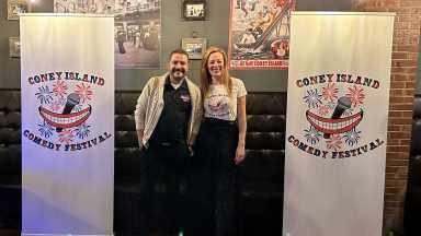 people at coney island open mic series