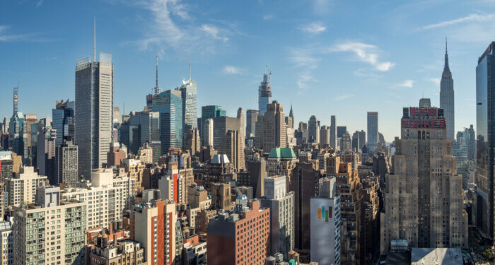 Manhattan skyline union negotiations cleaners