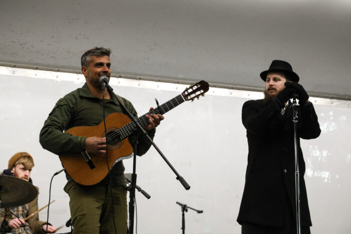 singers at hanukkah celebration