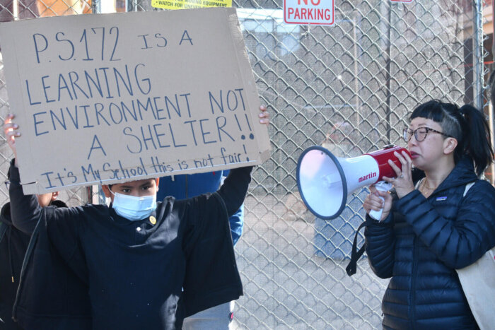 migrant shelter protest