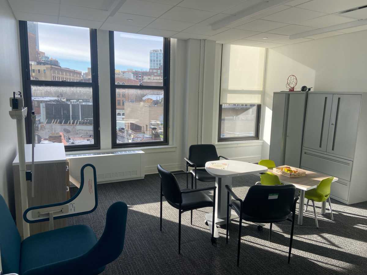 A room in the new JCCA mental health and preventive care clinic in Downtown Brooklyn.