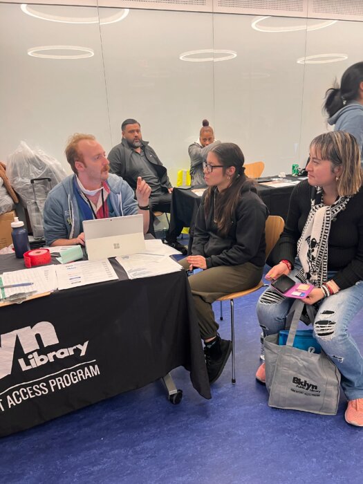 Tech brainiacs and librarians sat down with residents to discuss what resources were available to them like discounted internet, computers and more.