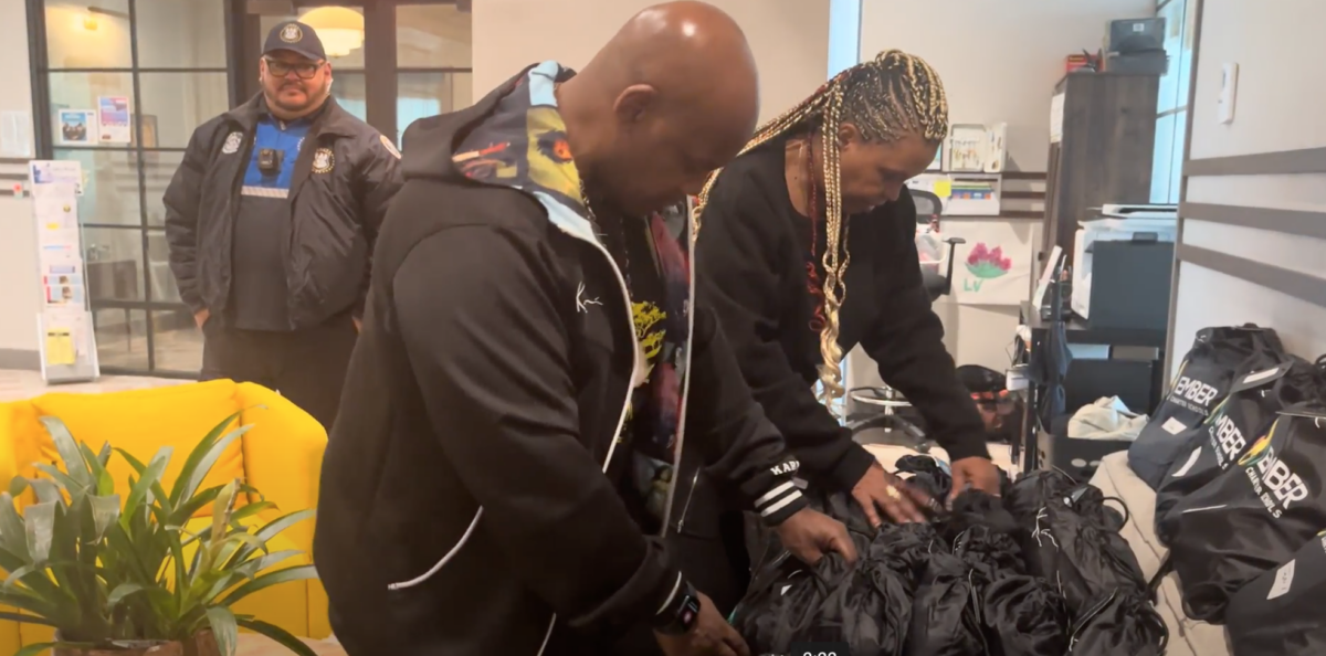 Teachers surprise students with custom-designed sweatsuits.