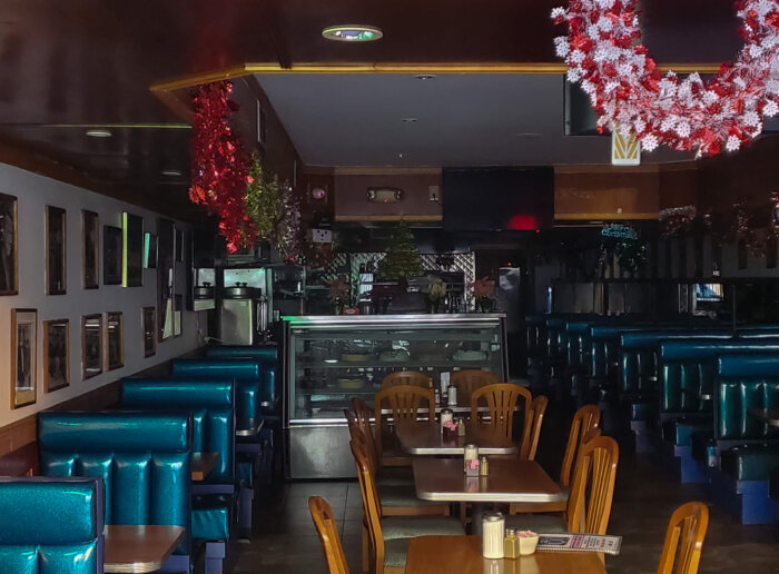 empty interior of happy days diner