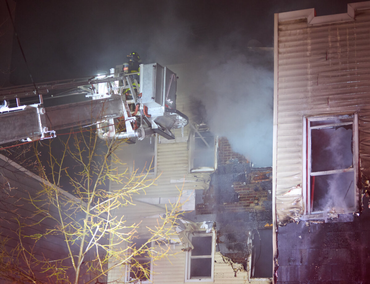 firefighter during fire on kingsland avenue