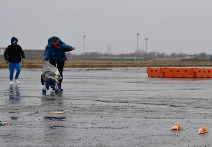 migrants evacuating floyd bennett